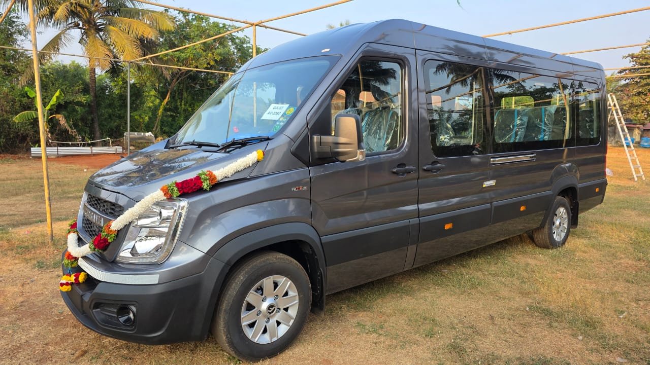 Force Urbania luxury van on rent in Bangalore on the highway